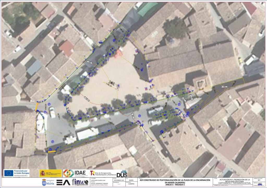 Plano de emplazamiento de la peatonalización de la Plaza de la Encarnación de María