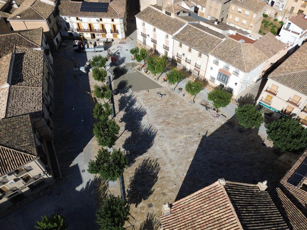 Vista aérea de la Plaza de la Encarnación de María peatonalizada